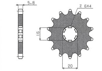 Sunstar Vorderes Kettenrad aus Stahl KAWASAKI KX 65/80/85 [14]