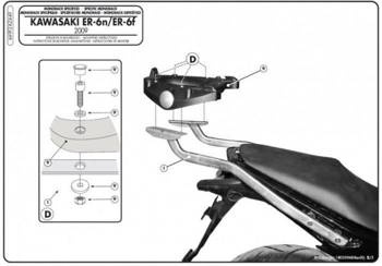KAPPA zentraler Kofferraumträger KAWASAKI ER-6N / ER-6F 650 (09-11)