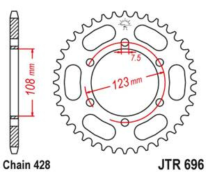 JT Hinteres Ritzel Stahl [49 Zähne] CAGIVA 50 PRIMA SUPER SPORTS 92-95
