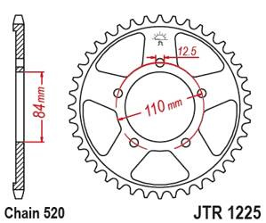 JT Hinteres Ritzel Stahl [40 Zähne] HONDA CMX 500 REBEL 17-18