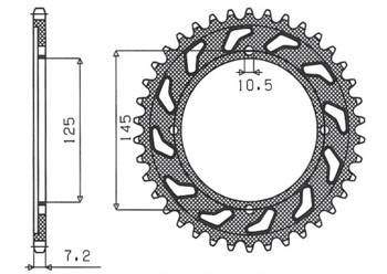 Sunstar Kettenrad aus Stahl YAMAHA XVS 125 DRAG STAR 00-05  [59]