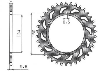 Sunstar Kettenrad aus Stahl KAWASAKI KX/KXF 84-20 [48]