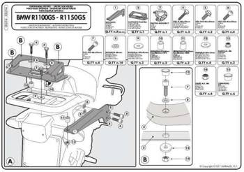 KAPPA Mittelgepäckträger BMW R 1100GS (94-99), R 1150GS (00-03) mit Monokey-Platte
