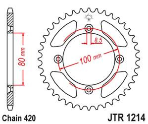 JT Hinteres Ritzel Stahl [51 Zähne] HONDA CRF 70 04-12; CRF 110 13-21 / XR 70/80 97-03 / CR 50/80 82-84