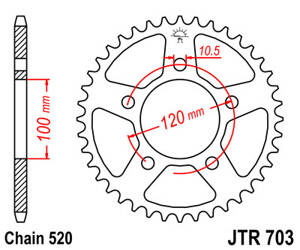 JT Hinteres Ritzel Stahl [41 Zähne] CAGIVA TAMANACO 125 88-91