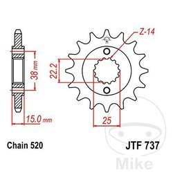 Ritzel vorne JT JTF737.14 (14Z)