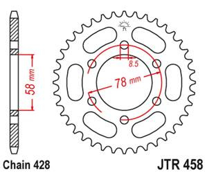 JT Hinteres Ritzel Stahl [37 Zähne] KAWASAKI KH 100 93-94 / KH 125 83-94