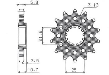Sunstar Vorderes Kettenrad aus Stahl YAMAHA FZ6 09- / XJ6 09-15 [15]