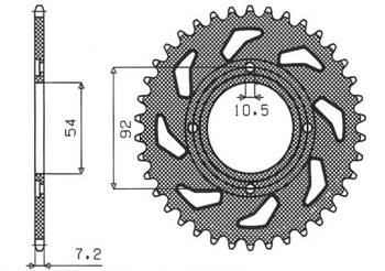 Sunstar Kettenrad aus Stahl YAMAHA TZR 125 88-93 / RD 125 LC 1 82-85 [49]
