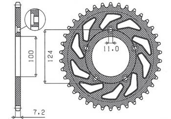 Sunstar Kettenrad aus Stahl DUCATI 749 03-06  [38]