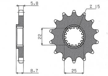 Sunstar Vorderes Kettenrad aus Stahl KTM SX/EXC 91-19 [12]
