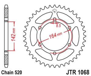 JT Hinteres Ritzel Stahl [46 Zähne] HYOSUNG GT 250 04-15