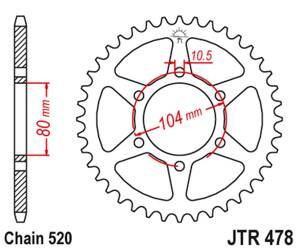 JT Hinteres Ritzel Stahl [45 Zähne] KAWASAKI ZX6R 05-20 / Z750 04-12 Farbe schwarz