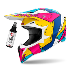 Airoh Wraaap Reloaded Helm weiß, schwarz, rot / glänzend