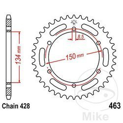 Stahl Kettenrad Hinten JT JTR463.50 ilość zębów 50Z