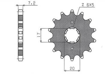Sunstar Vorderes Kettenrad aus Stahl HONDA CBR 125 04-17 / XLR 125 98-01 / CB 125F 15-16 [15]