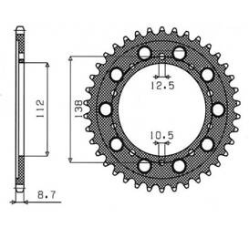 Sunstar Kettenrad aus Stahl HONDA CBR 600F 91-96 / CBF 1000 06-10 / CBR 1100 XX 97-07  [45]