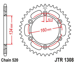 JT Hinteres Ritzel Aluminium [43 Zähne] HONDA CBR 600/900/929/954/1000 Farbe schwarz