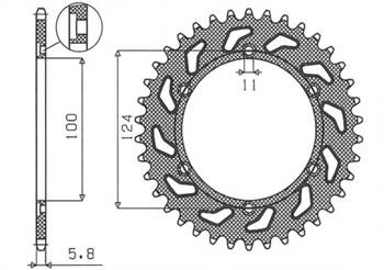 Sunstar Kettenrad aus Stahl DUCATI MONSTER 696 08-13  [45]