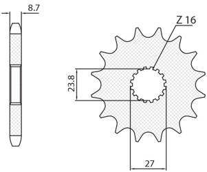 Sunstar Vorderes Kettenrad aus Stahl SUZUKI GSXR 1000 09-15 / HAYABUSA 08-15 / B-KING 08-12 [17]