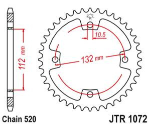 JT Hinteres Ritzel Stahl [36 Zähne] KYMCO KXR / KXU / MAXXER / MXU 250/300 02-15