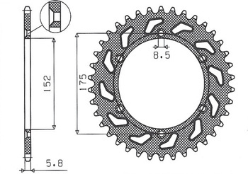 Sunstar Kettenrad aus Stahl YAMAHA TT600 R 98-03 / TT600S 93-95 [48]