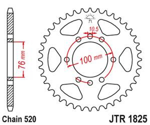 JT Hinteres Ritzel Stahl [41 Zähne] SUZUKI VL 250 INTRUDER LC 00-04; LT 250/300 86-89; GN 400 80-82; LT 500 88-92 / DR 500 81-83 / DR 750 88