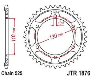 Stahl Kettenrad Hinten JT JTR1876.43 ilość zębów 43Z