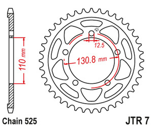 JT Hinteres Ritzel Stahl [44 Zähne] BMW S 1000 RR 09-11 Farbe schwarz