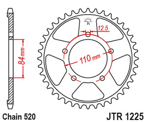 JT Hinteres Ritzel Stahl [36 Zähne] HONDA CMX 300A REBEL 17-18
