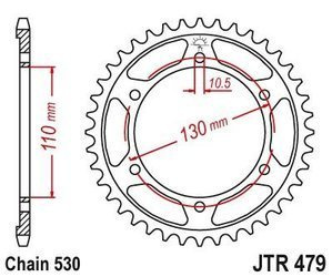 Stahl Kettenrad Hinten JT JTR479.47 ilość zębów 47Z