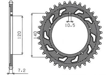 Sunstar Kettenrad aus Stahl SUZUKI GSR 600 05-10  [50]