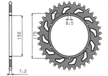 Sunstar Kettenrad aus Stahl YAMAHA DT 125R/RE 99-06 [57]