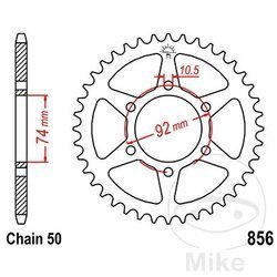 Stahl Kettenrad Hinten JT JTR856.44 ilość zębów 44Z