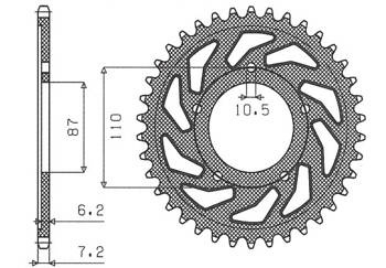 Sunstar Kettenrad aus Stahl SUZUKI GSF 650 BANDIT 07-15 / GSX 650 F 08-15 [48]