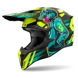 Airoh Wraaap Cyber-Helm blau, gelb, schwarz / matt