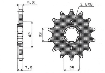 Sunstar Vorderes Kettenrad aus Stahl HONDA XR 600R / XL 600R/RM/LM [14]