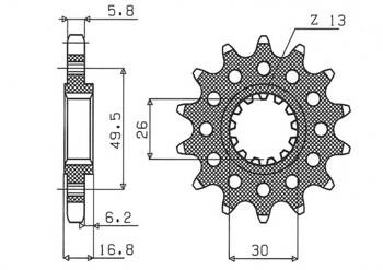 Sunstar Vorderes Kettenrad aus Stahl HONDA CBR 600/900/929/954/1000 / VTR 1000 SP1/2 [15]