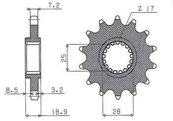 Sunstar Vorderes Kettenrad aus Stahl APRILIA 1000 / BMW F 800 [15]