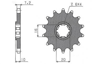 Sunstar Vorderes Kettenrad aus Stahl SUZUKI GZ 125 98-11 / GN 125 / VL 125 INTRUDER [14]