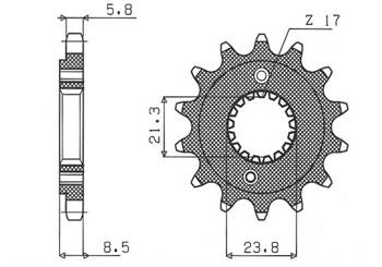 Sunstar Vorderes Kettenrad aus Stahl HONDA XR 400 96-05 / TRX 400 [15]