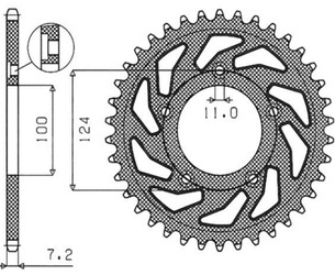 Sunstar Kettenrad aus Stahl DUCATI 749 03-06  [36]