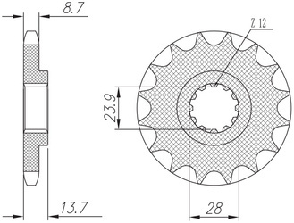 Sunstar Vorderes Kettenrad aus Stahl KAWASAKI ZRX 1100/1200 97-06 [17]