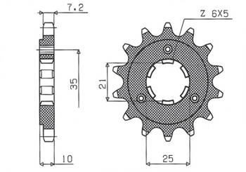 Sunstar Vorderes Kettenrad aus Stahl SUZUKI DR 650 SE 96-13 / XF 650 [15]