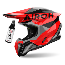 Airoh Twist 3 King Helm rot, grau, schwarz / glänzend