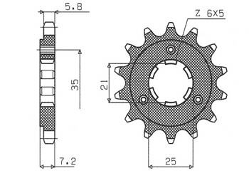 Sunstar Vorderes Kettenrad aus Stahl SUZUKI DR 600/650 [16]