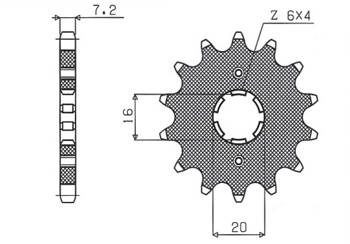 Sunstar Vorderes Kettenrad aus Stahl SUZUKI RM 80/85 / YAMAHA XT 125 R/X [13]