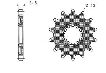 Sunstar Vorderes Kettenrad aus Stahl KAWASAKI KXF 450 06-19 / YFZ 450 04-13 [13]