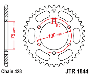 JT Hinteres Ritzel Stahl [52 Zähne] YAMAHA YZF 125R 19 / MT 125 15-17