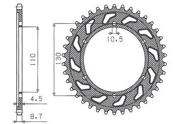 Sunstar Kettenrad aus Stahl YAMAHA FZS 1000 FAZER [44]